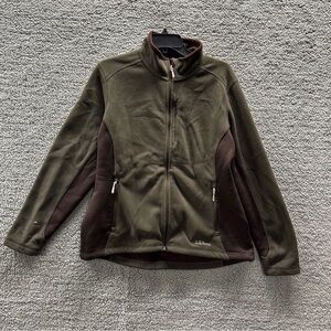 L.L. Bean Olive Green Fleece Jacket Size XL
